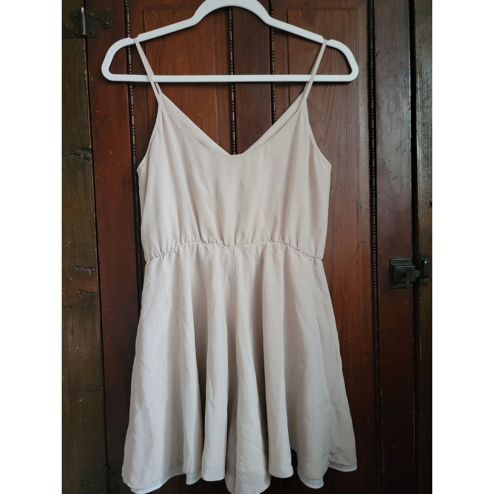 Amanda Uprichard Cream Spaghetti Strap V-Neck Elastic Waist Romper Small - Picture 5 of 10